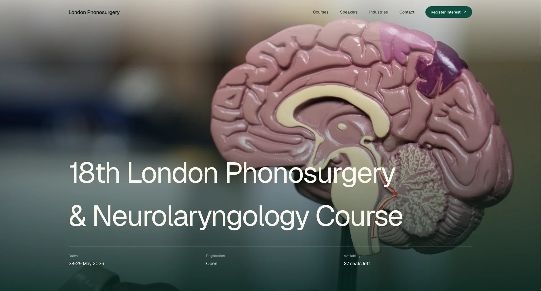 Phonosurgery course site, content management view